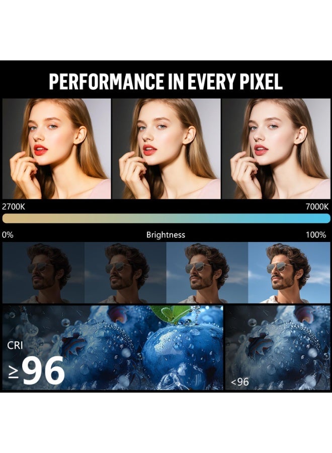 LENSGO 40SHB Retro LED Video Light 40W Bi Color Rechargeable Photography Light with Softbox Phone and Camera Stand Dimmable 0 to 100 Percent for Canon Nikon Sony Fuji Panasonic DSLR Mirrorless Cameras and Smartphones - Image 2